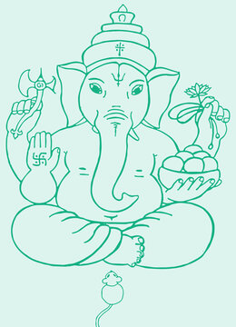 Lord ganesha drawing Stock Vector Images - Alamy-saigonsouth.com.vn