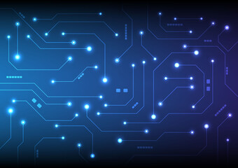 High tech technology geometric and connection system background with digital data abstract