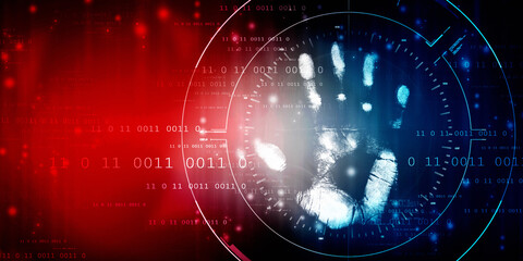 Fingerprint Scanning Technology Concept 2d Illustration