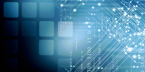 Obraz premium 2d illustration abstract digital binary data on computer screen