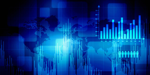 2d rendering Stock market online business concept. business Graph 
