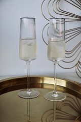 glasses of champagne on table