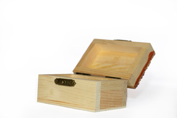Small Wooden Box With Hinged Lid