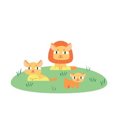 Africa animals in the meadow. Print for kids cute animals