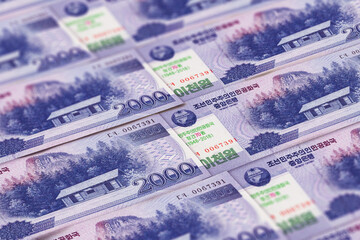 KPW. The North Korean won banknotes