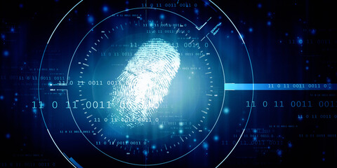 Fingerprint Scanning Technology Concept 2d Illustration