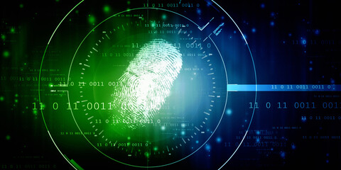 Fingerprint Scanning Technology Concept 2d Illustration
