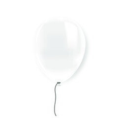 White balloon isolated on a white background. 3d rendering