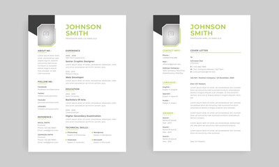 Creative, modern and clean job application resume vector template