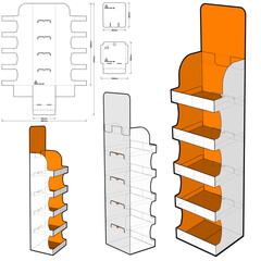 Box for Display Stand and Die-cut Pattern.