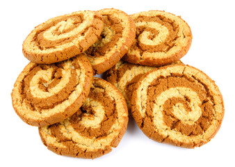 A bunch of cookies are isolated on a white background. Beautiful cookies.
