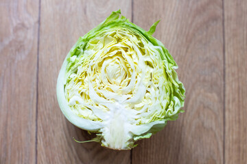 Young cabbage in disassembled form