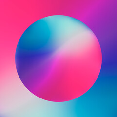 Aesthetic Sphere Liquid Colorful Round Shape Gradient for Creative Futuristic Abstract Design with Minimal Bright Neon Graphic Style. Vibrant Concept Digital Art.