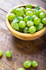 fresh gooseberries on the table