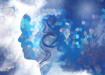 head with gears, abstraction, texture, grunge, art, wallpaper, stained glass, head, illustration,...