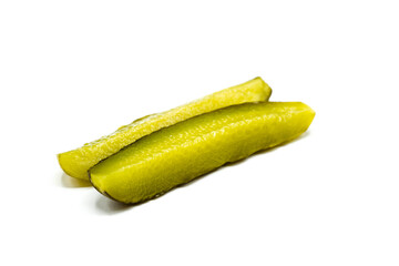 Gherkin slice isolated on white background