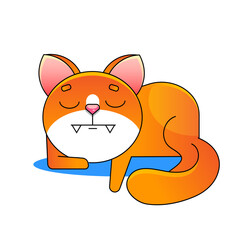 Obraz premium smiling red cat vector illustration isolated on
