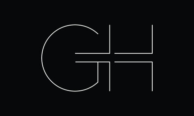 GH/HG logo, GH/HG letter logo design with white and black color, GH/HG Business abstract vector logo monogram template.