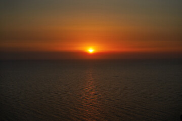 Sunset over the sea. Beautiful natural landscape