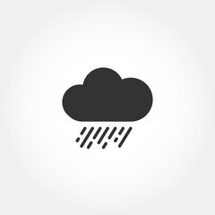 Rain - black icon. Weather symbol. Vector illustration.