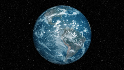 3d render of earth viewed from space