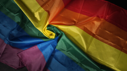 LGBTQ pride flag. Lesbian Gay Bi sexsual Transgender Queer. Homosexsual pride Rainbow flag in gay...