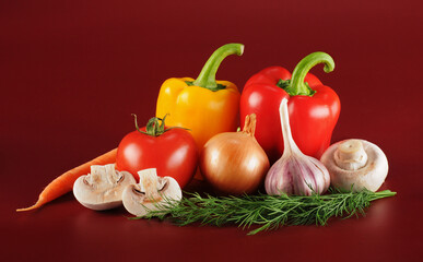 Vegetable set and mushrooms