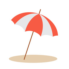 beach umbrella isolated on white background in flat style. - obrazy, fototapety, plakaty