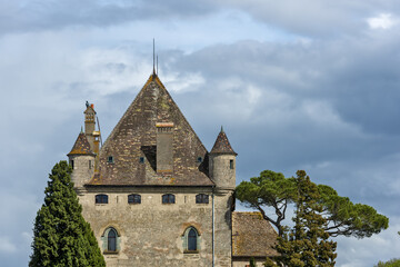 detail of the castle of Yvoire, France