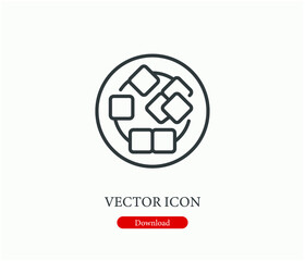 Tofu vector icon.  Editable stroke. Symbol in Line Art Style for Design, Presentation, Website or Apps Elements, Logo. Pixel vector graphics - Vector