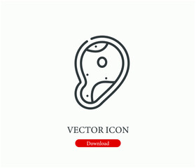 Beef vector icon.  Editable stroke. Symbol in Line Art Style for Design, Presentation, Website or Apps Elements, Logo. Pixel vector graphics - Vector