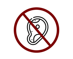 No beef vector icon.  Editable stroke. Symbol in Line Art Style for Design, Presentation, Website or Apps Elements, Logo. Pixel vector graphics - Vector