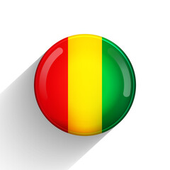 Fototapeta premium Glass light ball with flag of Bolivia. Round sphere, template icon. National symbol. Glossy realistic ball, 3D abstract vector illustration highlighted on a white background. Big bubble