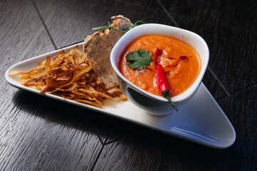 Tomato soup with chili pepper