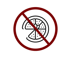 No pizza vector icon.  Editable stroke. Symbol in Line Art Style for Design, Presentation, Website or Apps Elements, Logo. Pixel vector graphics - Vector