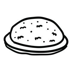 Food Line Icons vector design black. Hand-drawn food. Simple vector icon. Cartoon food line icon. Drawing food, vector sketch.