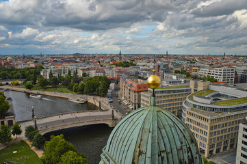 Obraz premium Berlin, Germany, July 26, 2015. Panoramic view of the city from the roof of the cathedral of the German capital.