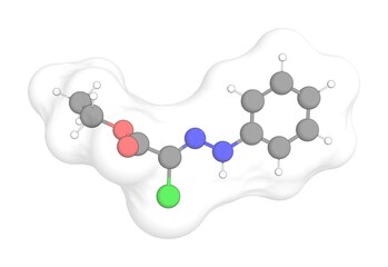 3D rendering of Locust Bean Gum with white transparent surface on a white opaque background. 