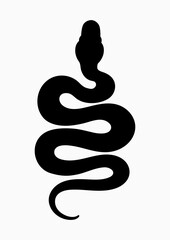 Obraz premium Black silhouette snake. Vector illustration EPS10