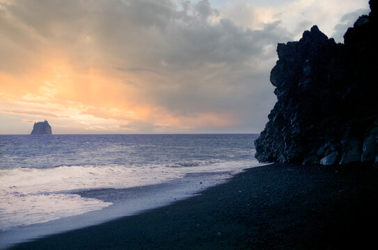 Sunrise at Strombolis most beautiful beach