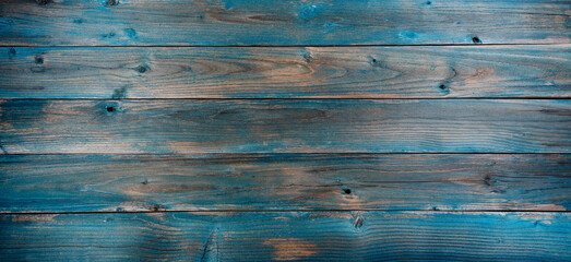 Texture of wood background with faded blue color