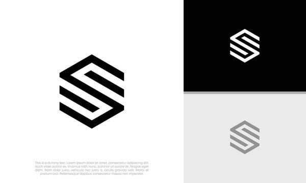 Initials S logo design. Initial Letter Logo. Hexagon logo design.	