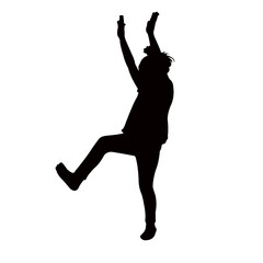 Fototapeta na wymiar a girl jumping, silhouette vector