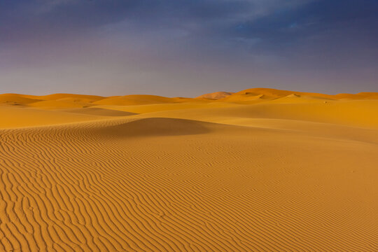 Beautiful landscape of the dunes in the Sahara Desert, Merzouga, Morocco © Stefano Zaccaria