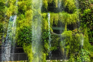 Wandcirkels aluminium SINGAPORE, 3 OCTOBER 2019: Waterfall of the Cloud Forest in Singapore © Stefano Zaccaria