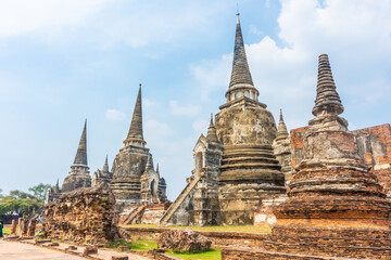 Fototapeta na wymiar Ruins of Ayutthaya Temples, Thailand