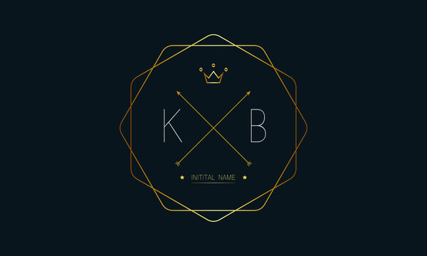 
K/B letter stylish luxury hexagonal logo is golden and white color, K/B letter logo design, K/B Business abstract vector logo monogram template.
