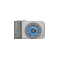 A camera for taking photos on a trip. Vector illustration.