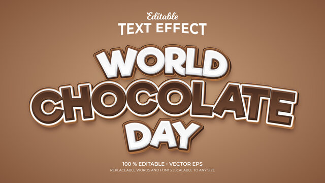World Chocolate Day 3d Style Editable Text Effects Template