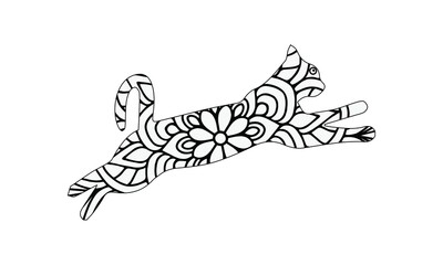 Cat coloring book for adults vector